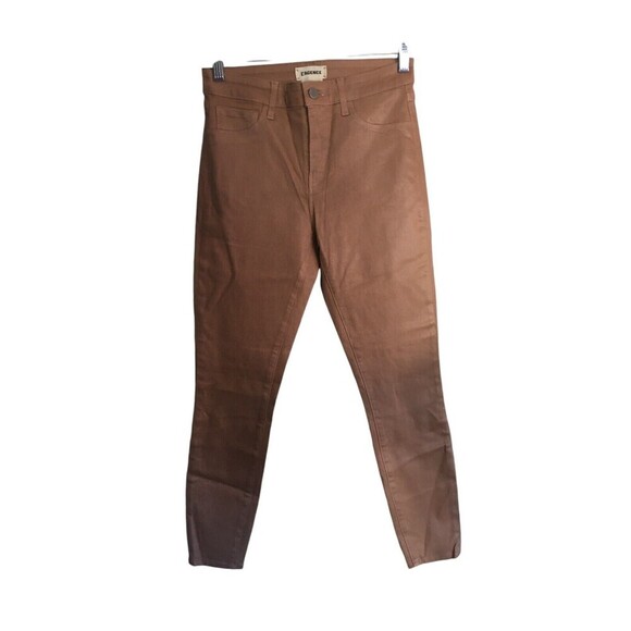 L'Agence Jeans Women's Size 25 Light Mocha Coated Margot High Rise Skinny - Picture 1 of 7